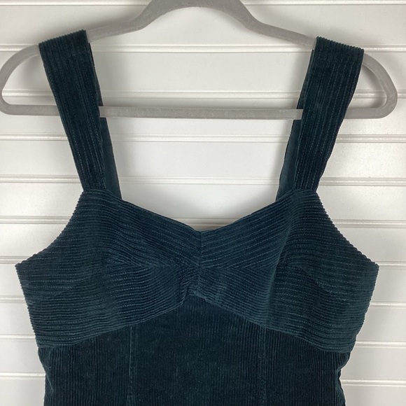 MADEWELL  Corduroy Sweetheart Mini Dress Ancient Forest Green Size 6 - Picture 2 of 11
